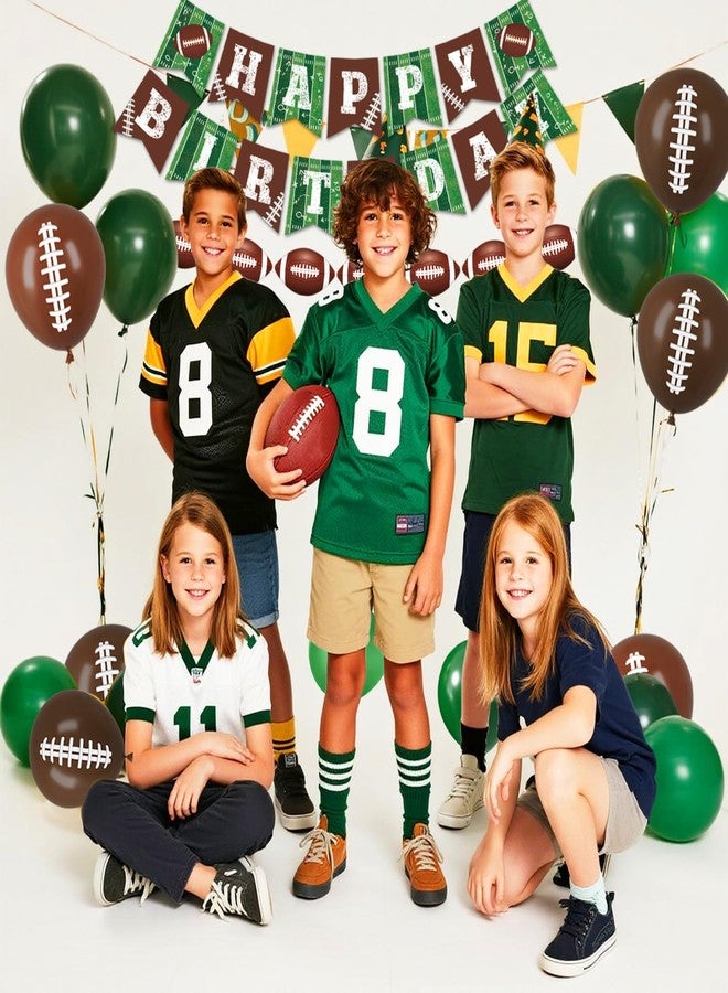 LINHAXM Football Birthday Party Decorations Includes Plates, Napkins, Cups, Banner, Balloons, Touchdown Tablecloth for Football Birthday & Tailgate Party Decorations, Serves 24 - Image 5